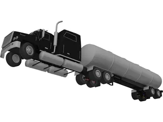 Semi Tanker 3D Model