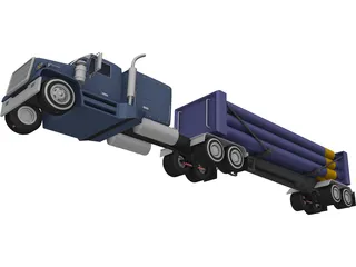 Liquid Nitrogen Carrier Truck 3D Model