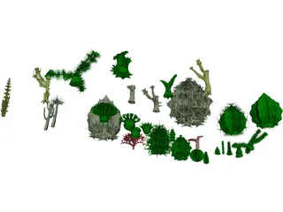 Cactuses Collection 3D Model