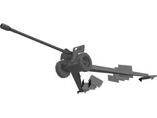 M-46 Anti-Tank Gun 3D Model