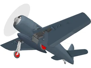 F8F-2 Bearcat 3D Model