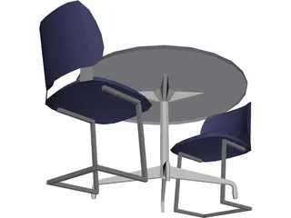 Table with Chairs 3D Model