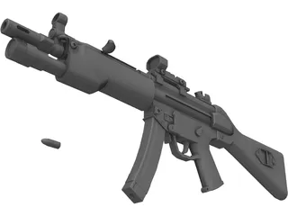 H&K MP5A4 Tactical Submachinegun 3D Model