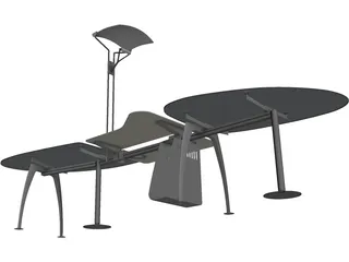 Super Office Desk 3D Model