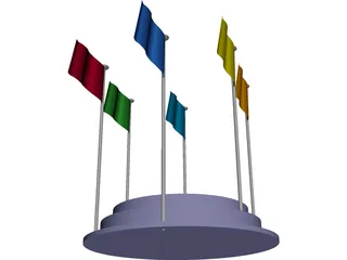 Flags 3D Model