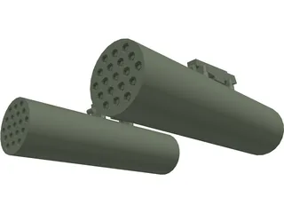 19 Shot Rocket Pod 3D Model