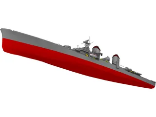 Fletcher Class Destroyer 3D Model