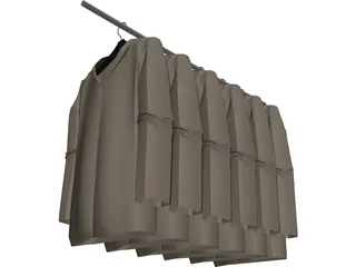 Jackets on Hangers 3D Model