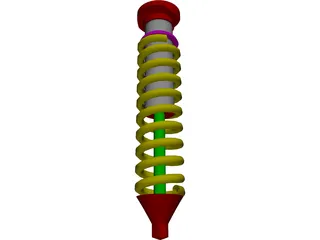 Coilover Suspension (Spring and Shock) 3D Model