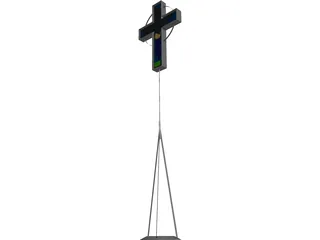Carved Processional Cross 3D Model