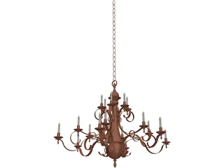 Bronze Chandelier 3D Model