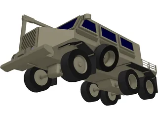 Buffalo Mine Clearing Armored Vehicle 3D Model