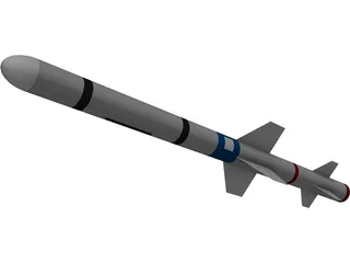 RIM-7 Sea Sparrow Missile 3D Model