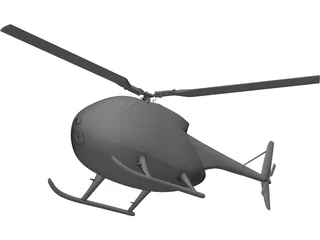 Hughes 500 3D Model