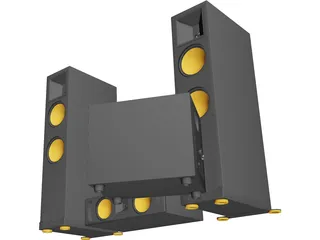 Home Theater Speaker System 3D Model