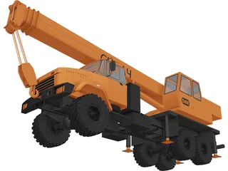 KrAZ 63221 with KTA-25 Crane 3D Model