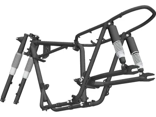 Triumph T120 Motorcycle Frame (1968) 3D Model