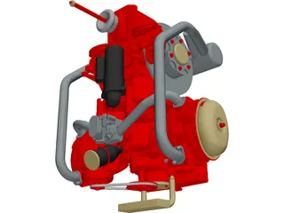 2CV Engine 3D Model
