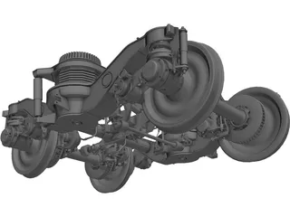 Train Bogie Y32 3D Model