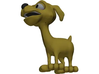 Happy Dog Cartoon 3D Model