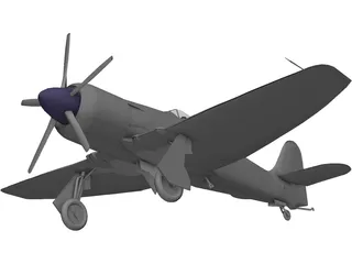 Hawker Sea Fury 3D Model