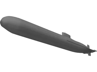 Typhoon Class (Type 941) Submarine 3D Model