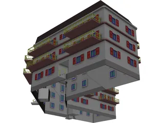 Apartment Building 3D Model