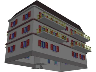 Apartment Building 3D Model
