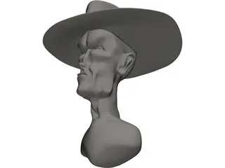 Cowboy Head 3D Model