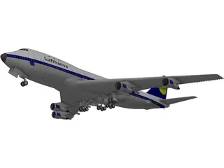 Boeing 747-400 Lufthansa 3D Model