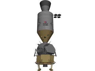 Apollo Pack Service + LEM 3D Model