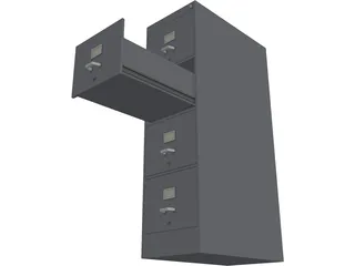 Metal File Cabinet 3D Model