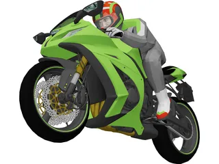 Kawasaki Ninja ZX10R (2011) 3D Model
