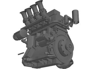 Elan DP02 Mazda MZR Engine 3D Model