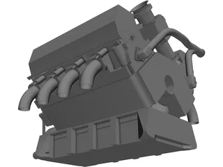 Ford 6L V8 Motor 3D Model