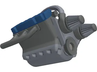 V6 Engine 3D Model