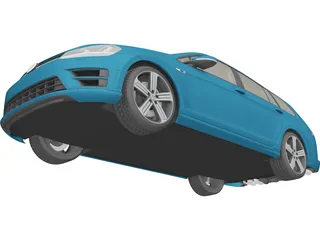 Volkswagen Golf R Variant (2015) 3D Model