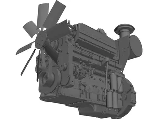 Cummins K19 Diesel Engine 3D Model