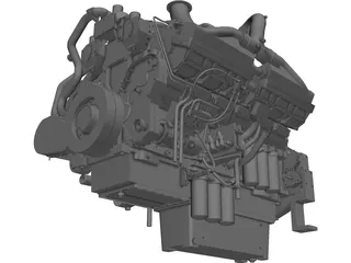 Cummins QSK38-G Diesel Engine 3D Model