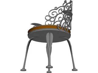 Ornate Patio Chair 3D Model