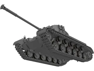 M26 Pershing Heavy Tank 3D Model
