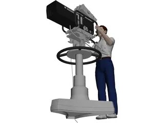 TV Camera with Operator 3D Model