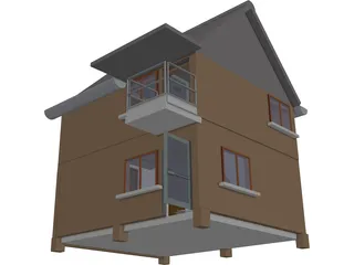 Wood House 3D Model