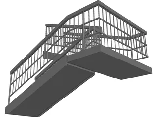 Double Staircase 3D Model