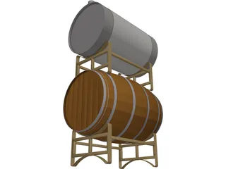 Wine Barrels 3D Model