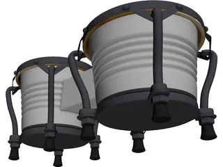 Bongos Pair 3D Model