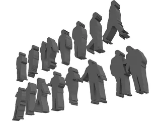 2D People for 3D Printer 3D Model