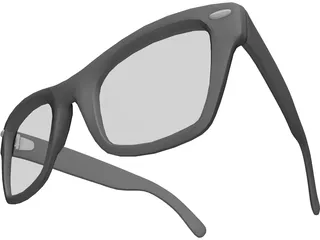 Rayban Type Glasses 3D Model