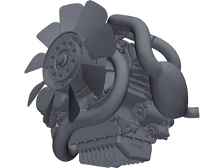 Two-Stroke Engine 3D Model