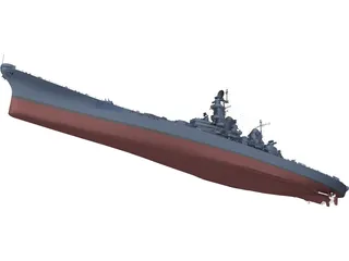 Iowa-class Battleship 3D Model